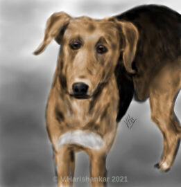 Painting of a dog