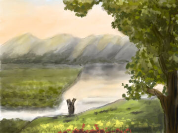 Hillside lake